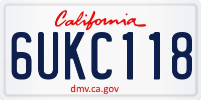 CA license plate 6UKC118