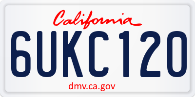 CA license plate 6UKC120