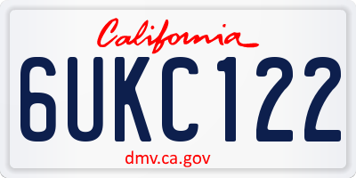 CA license plate 6UKC122