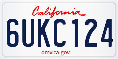 CA license plate 6UKC124