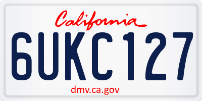 CA license plate 6UKC127