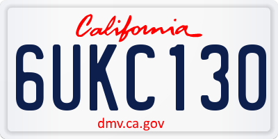 CA license plate 6UKC130