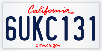 CA license plate 6UKC131