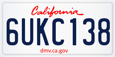 CA license plate 6UKC138