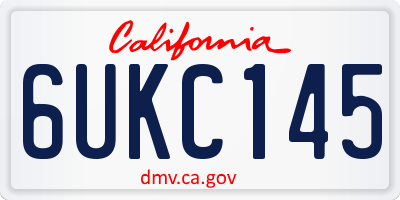 CA license plate 6UKC145