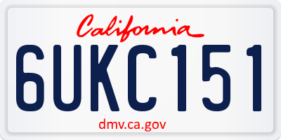 CA license plate 6UKC151