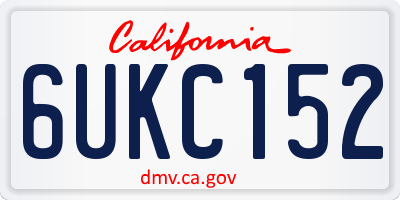 CA license plate 6UKC152