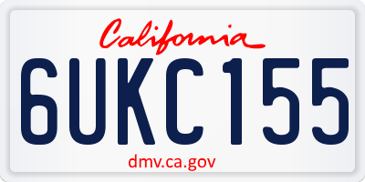 CA license plate 6UKC155
