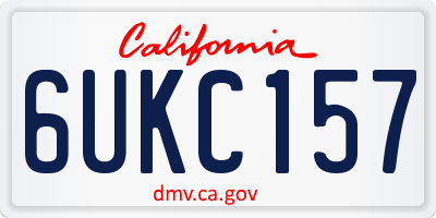CA license plate 6UKC157