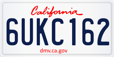 CA license plate 6UKC162