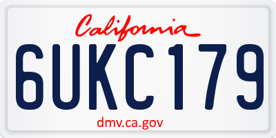 CA license plate 6UKC179