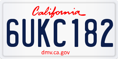 CA license plate 6UKC182