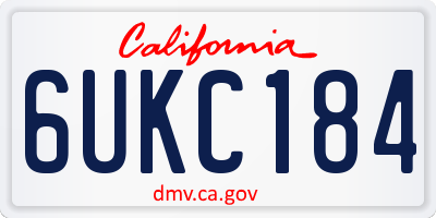 CA license plate 6UKC184