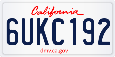 CA license plate 6UKC192