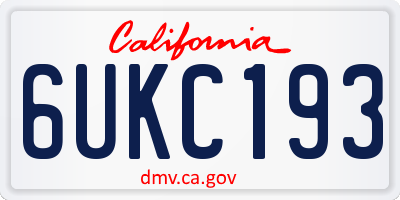 CA license plate 6UKC193