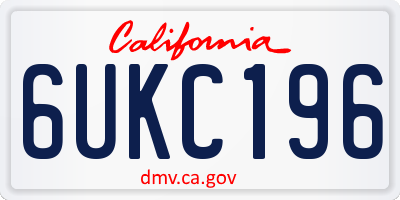 CA license plate 6UKC196