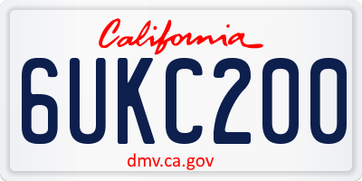 CA license plate 6UKC200