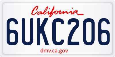 CA license plate 6UKC206