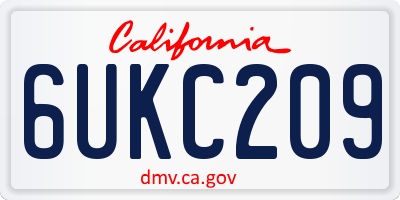 CA license plate 6UKC209