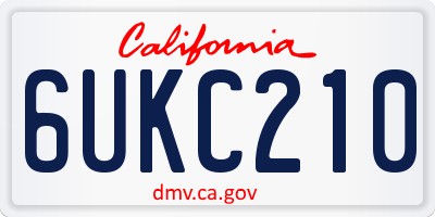 CA license plate 6UKC210