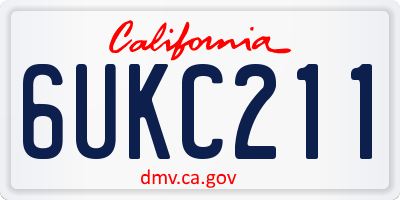 CA license plate 6UKC211