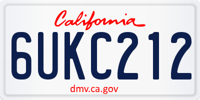 CA license plate 6UKC212