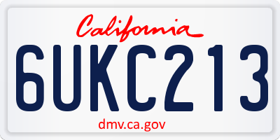 CA license plate 6UKC213