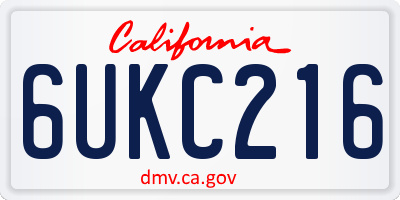 CA license plate 6UKC216
