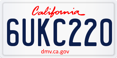 CA license plate 6UKC220