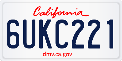 CA license plate 6UKC221
