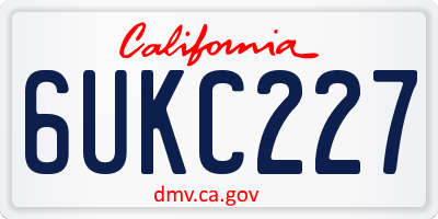 CA license plate 6UKC227