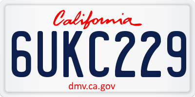 CA license plate 6UKC229