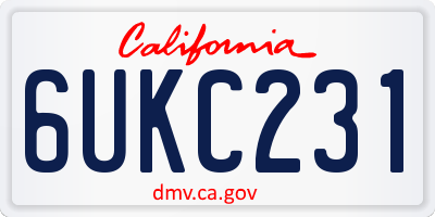CA license plate 6UKC231