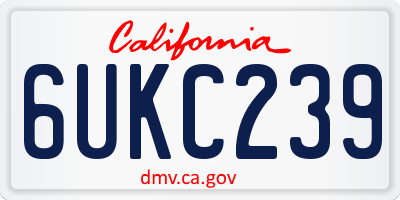 CA license plate 6UKC239
