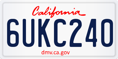 CA license plate 6UKC240