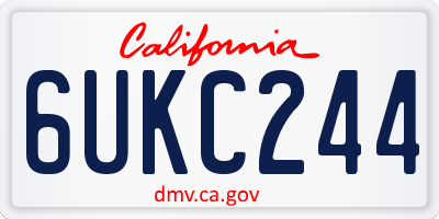 CA license plate 6UKC244