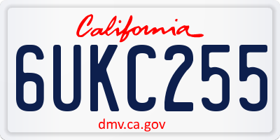CA license plate 6UKC255
