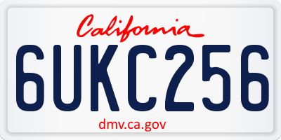 CA license plate 6UKC256