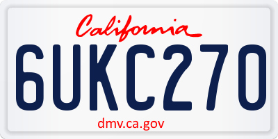CA license plate 6UKC270