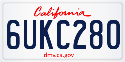 CA license plate 6UKC280