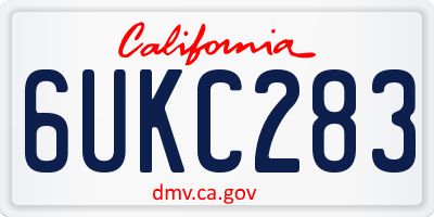 CA license plate 6UKC283