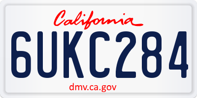 CA license plate 6UKC284