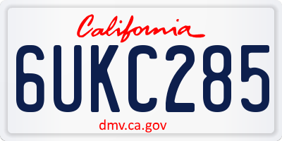 CA license plate 6UKC285