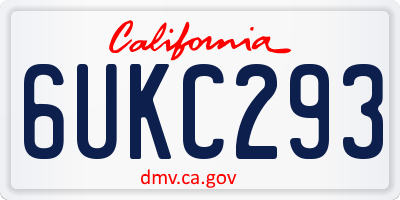 CA license plate 6UKC293