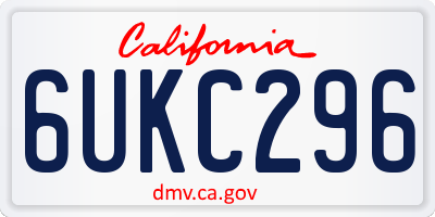 CA license plate 6UKC296