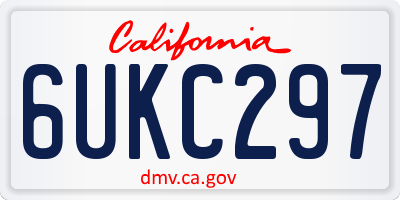 CA license plate 6UKC297