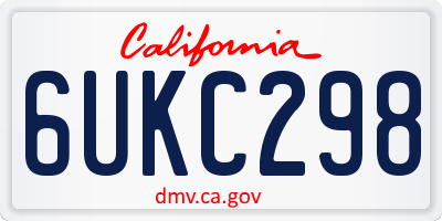 CA license plate 6UKC298
