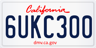 CA license plate 6UKC300
