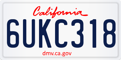 CA license plate 6UKC318