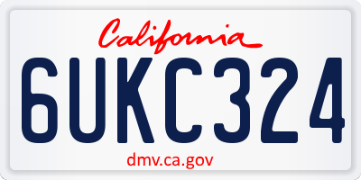 CA license plate 6UKC324